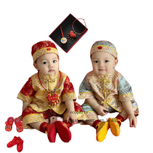 Ecoparty Broderie Rétro Bébé Style Chinois Traditionnel Tang <span class=keywords><strong>Costume</strong></span> Cadeau Fête du Printemps Un An Vêtements du Nouvel An - Product Image 1