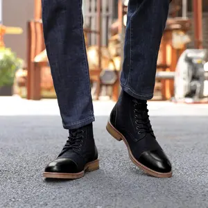 Bottes Confortables à la Mode pour Hommes Chaussures Décentes-Homme Chaussures Pas Cher pour Hommes Bottes d'Affaires Officielles pour Hommes