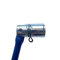 Clé de sécurité pour échafaudage à tête pivotante - Douille CRV 7/16 pouces, aluminium anodisé bleu