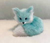 Peluche renard réaliste, adorable renard bleu, jouet animal de la forêt, petite taille, vente en gros