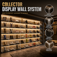 Vitrine d'exposition en acrylique sur mesure de qualité supérieure avec éclairage LED, vitrine portable durable à hauteur réglable pour sacs, chaussures, bijoux, cadeaux