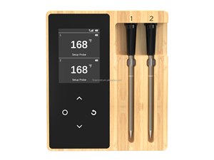 FM2207 Bamboo Plastic Large Screen Digital Bluetooth Wireless Meat Thermometer Smart App Oven Probe IP67 Waterproof <strong>Timer</strong> - Product Image 5