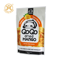 Op maat gemaakte hersluitbare ziplock geurdicht aluminiumfolie stand-up pouch met venster voor ananaschips, gedroogd fruit, snacks en voedsel