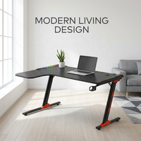 Table de jeu extensible en acier inoxydable en forme de L AOR, design moderne, bureau ergonomique pour e-sport, commandes d'usine OEM