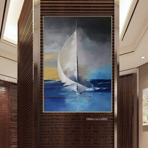 <span class=keywords><strong>Peinture</strong></span> Paysagère de <span class=keywords><strong>Voilier</strong></span> en Bord de Mer Personnalisée Faite à la Main à partir de Photos <span class=keywords><strong>Abstraite</strong></span> avec <span class=keywords><strong>Peinture</strong></span> Acrylique - Product Image 2
