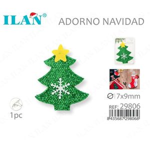 Ornement de sapin de Noël Ilan 7x9mm vert avec étoile et flocon de neige pour décoration de fêtes - Product Image 3