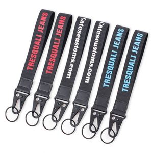 Custom Design <b>Polyester</b> Material Printing Logo Metal Eagle Hook Wrist Short <b>Lanyard</b> for Embroidered Woven <b>Lanyards</b> - Product Image 6