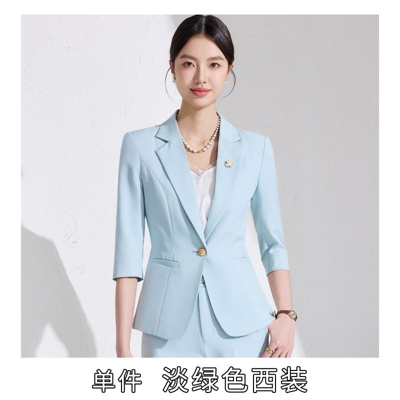 light green suit
