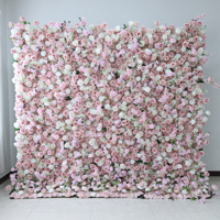 Kunstmatige blauw-witte bloemenwand voor feestdecoratie, bruiloftachtergrond, verjaardag, fotobooth, doe-het-zelf