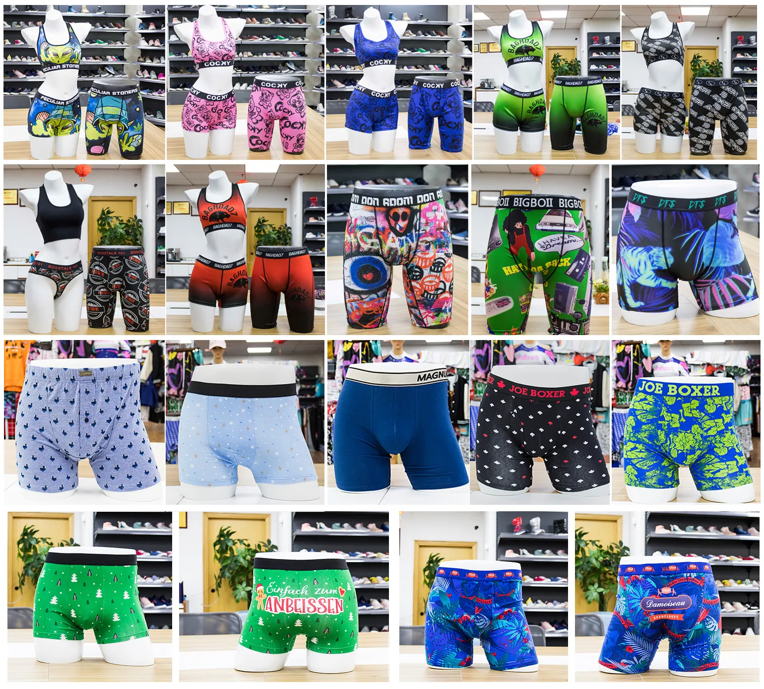 Bán Sỉ Quần Lót Định Hình Logo Tùy Chỉnh Nhãn Hiệu Riêng Quần Lót Boxer Nam Ngoại Cỡ 95 Cotton 5 Spandex Quần Lót Boxer Nam