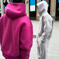 Ensembles de jogging OEM personnalisés 2 pièces, sweats à capuche et pantalons de survêtement vierges 400 GSM, coupe ample et oversize pour hommes