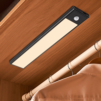 Tira de Luces LED con Sensor de Movimiento, Regulable, Súper Brillante, Recargable por USB, Inalámbrica, Adhesiva, Luz Nocturna para Escaleras, Armarios