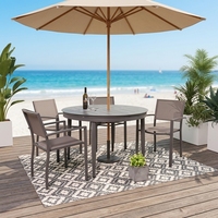Ensemble de table et de chaises de salle à manger d'extérieur pliables en aluminium modernes, meubles de patio extensibles pour jardin, terrasse, restaurant