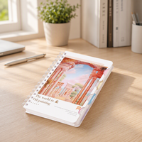 Cuaderno Espiral Depai A5-2020 con Separadores de Temas, 124 Hojas, Papel Rayado de 80g, Cubierta de Papel Blanco, Diseños Estéticos, para Estudiantes y Oficina