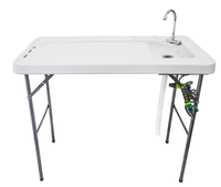 Table à poisson portable en plastique blanc de haute qualité pour le nettoyage des poissons et des légumes en extérieur