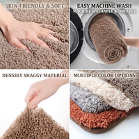Tapis de bain super absorbant 100% polyester chenille, antidérapant, en microfibre, doux et moelleux, lavable en machine, tapis de sol