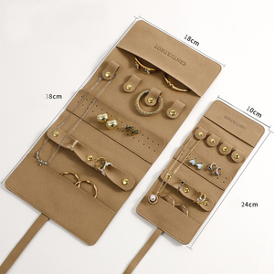Wholesale Customizable Microfiber Travel Jewelry Roll Bag Foldable Velvet Jewellery <b>Storage</b> Organizer for Earrings Necklaces - Product Image 5