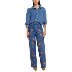 Jeans baggy rétro brodés personnalisés des années 90 pour femmes - Product Image 1