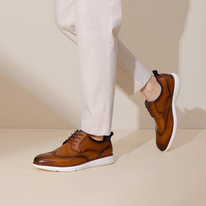 Zapatos Oxford de Cuero Genuino con Cordones, Estilo Británico de Alta Gama, Formales para Negocios, con Punta en Pico, Hechos a Mano, Impermeables para Hombre - Product Image 1