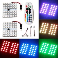 Panneau LED RVB coloré de 4e génération 5050 36-SMD, éclairage de dôme, lampe de lecture intérieure de voiture, lampe de plaque, plafonnier, ampoule intérieure