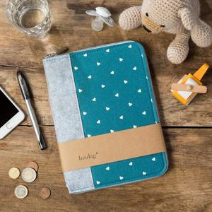 Alemán-Folleto azul zip A5 notebook premium de fieltro suave niño maternidad tapa y mutterpass madre pasaporte cubierta - Product Image 4