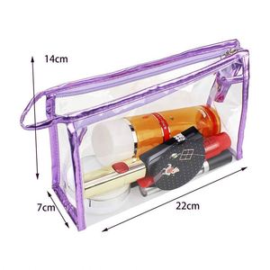 Pochette de toilette transparente en PVC imperméable avec logo personnalisé, sac de voyage portable pour cosmétiques, trousse de maquillage transparente - Product Image 2
