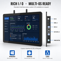 Panel PC Industri Layar Sentuh Kapasitif 11,6 Inci Android/Windows, Pemasangan di Dinding, IP65, Tahan Air, Komputer Tangguh, Terminal HMI