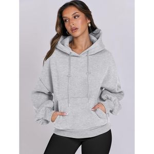 FOXA Womens Oversized Hoodie <b>Lantern</b> Sleeve Fleece Sweatshirt Loose Pullover With Pockets Fall Winter Clothes - Product Image 3