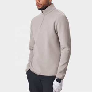 Pull de <span class=keywords><strong>golf</strong></span> à manches longues en maille tricotée à fermeture éclair 1/<span class=keywords><strong>4</strong></span>, en polyester 250g, tissu éponge français, couleur unie, séchage rapide, personnalisé pour homme - Product Image 2
