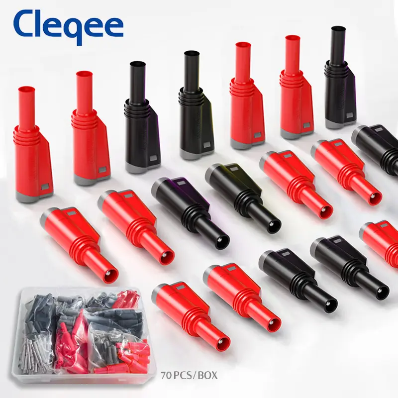 CleqeeP3005高品質溶接/アセンブリ4mmスタッキング安全バナナプラグ溶接不要マルチメーターコネクタ