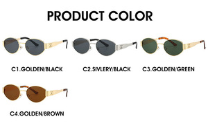 Gafas de Sol Modernas 2025 para Hombre y Mujer, Montura Ovalada de Metal Pequeña, Lentes <span class=keywords><strong>Rosas</strong></span>, Gafas de Moda Personalizadas - Product Image 3