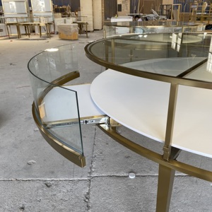 <span class=keywords><strong>Vitrina</strong></span> <span class=keywords><strong>de</strong></span> lujo para joyería, <span class=keywords><strong>vitrina</strong></span> <span class=keywords><strong>de</strong></span> mostrador <span class=keywords><strong>de</strong></span> cristal para joyería dorada, <span class=keywords><strong>vitrina</strong></span> redonda <span class=keywords><strong>de</strong></span> acero inoxidable para productos - Product Image 6