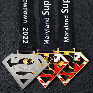 Cordón de sublimación personalizado, medalla de carrera de superhéroe, Campeonato hueco de metal - Product Image 5