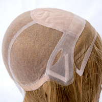 Perruque médicale en cheveux humains pour l'alopécie, sans colle, en PU silicone, avec dentelle frontale, dessus en soie, entièrement nouée à la main, cheveux vierges Remy, sur mesure