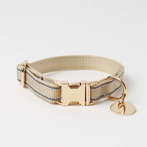 लक्जरी नायलॉन डॉग कॉलर सोने की धातु बकल समायोज्य नरम बफर मार्टिंगले डिजाइन त्वरित रिलीज सुविधा कस्टम लेजर लोगो - Product Image 1