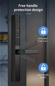 Serrure de porte numérique à empreinte digitale double face en aluminium étanche Euro 4585 2885 Ttlock Tuya Wifi <span class=keywords><strong>Card</strong></span> Code Electronic Grill Lock - Product Image 5