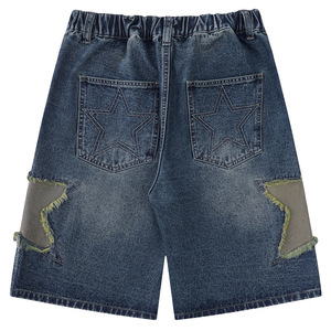 Jean droit vintage en denim respirant pour homme, style streetwear hip-hop rétro, taille mi-haute, coupe ample, idéal pour l'été - Product Image 3