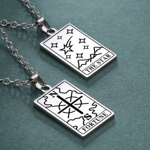 Mode <span class=keywords><strong>Tarot</strong></span> Kaarten Charms Ketting De Astrologie <span class=keywords><strong>Tarot</strong></span> Sieraden Vrouwen Rvs Sieraden Amulet Paar Ketting - Product Image 5