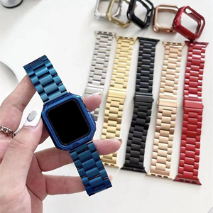 <span class=keywords><strong>Correa</strong></span> de reloj dorada de lujo para hombre, <span class=keywords><strong>correa</strong></span> de muñeca de acero inoxidable de metal, <span class=keywords><strong>correa</strong></span> de reloj con parachoques y estuche resistente para <span class=keywords><strong>Apple</strong></span> Iwatch Series 7 - Product Image 3