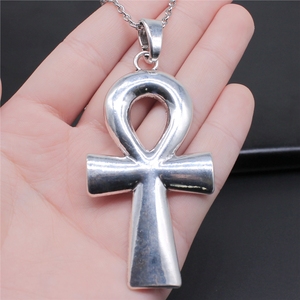 80x42mm Antique Silver Plated Antique Bronze Plated Ancient Egyptian Key of Life <strong>Ankh</strong> Cross Pendant <strong>Necklace</strong> N4-ABD-C13076 - Product Image 3