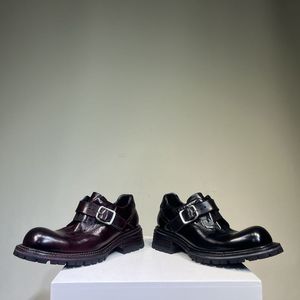 Chaussures formelles pour hommes de style britannique en cuir de cheval lavé à l'eau haut de gamme, chaussures en cuir véritable faites à la main, chaussures de marié pour mariage - Product Image 5