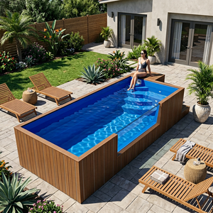 Piscina Personalizada OEM con Cubierta de WPC y Estructura de Fibra de Vidrio Acrílica para Villas, Hoteles y Resorts - Product Image 3
