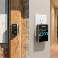 Thermomètre hygromètre horloge sans fil sonnette de porte intelligente carillon 38 anneau pince Support EU AU JP US Plug