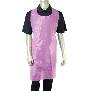 Factory cost price hdpe cleaning disposable blue white color polyethylene apron for cleaning medical kitchen hair salon