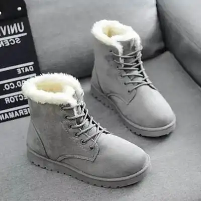 New Fashion Chunky Wholesale Student Ankle Boots Ladies Thickened Cotton Shoes Womens Snow Boots Women Winter Boots PU Adult
