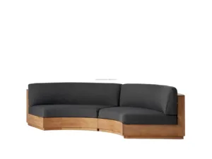 Taman tahan air luar ruangan melengkung anggun Serpentine dua bagian Sofa Modern - Product Image 2