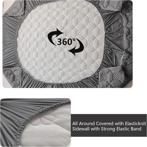 100% Waterproof Jacquard <b>Bed</b> Mat Protector Anti-Bacteria Machine Washable Quilted Pattern Polyester-Cotton Blend King Queen - Product Image 3