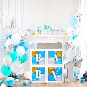 Set di Palloncini in Foil Blu e Rosa con Scatole Trasparenti Nicro, per Baby Shower, Compleanno, San Valentino, Ecologici - Product Image 3