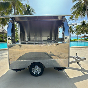 Carrito de Comida Móvil de Acero Inoxidable, Barra de Helados, Carrito de Venta de Hot Dogs, Waffles y Café, Carrito de Helados para Restaurante y Panadería - Product Image 1