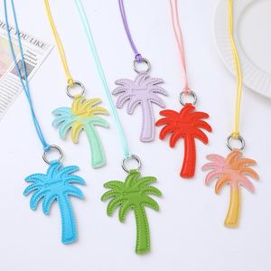 สายคล้องคอหนัง PU สีสันสดใส ลายต้นมะพร้าว พร้อมคลิปหนีบแว่นตา ป้องกันการสูญหาย อุปกรณ์เสริมสำหรับการเดินทางช่วงฤดูร้อน - Product Image 3